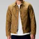 Huckberry Flint and Tinder Men's Flannel-Lined Waxed Trucker Jacket, Water & Weather Resistant Mens Jacket, L
