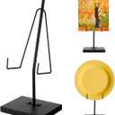 RattanView Tabletop Metal Frame Holder Heavy Duty Sign Holder Elevated Picture Art Painting Display Stand Vertical Plaque Poster Easel for Home Restaurant Table Exhibition Black(10 x 5 x 4 Inches)