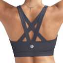 RUNNING GIRL Sports Bras for Women,Padded Strappy Sports Bras Criss-Cross Back Medium Support Sports Bras with Removable Cups (Blue, S)