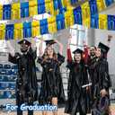 2 x 4 Packs Total 39 Ft Graduation Parade Floats for Trailer Car, Blue Gold Foil Fringe Garland Tinsel Streamers Banner Table Skirts for Graduation Homecoming Birthday Party (Royal Blue Gold)