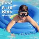 Kids Swim Goggles Mask with Nose Cover 3-16, Unique Frame Design 180 Clear View Tempered Glass No Leak for Pool Beach