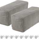 Uxcell 2pcs Stretch Armrest Covers for Chairs/Sofas, Couch Arm Covers with Twist Pin, Furniture Protector Slipcovers Taupe