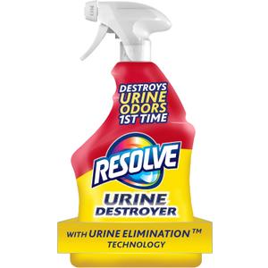 Resolve Urine Destroyer Spray Pet Stain and Odor Remover, Carpet Cleaner Solution for Cat and Dog Urine, 32 Fl Oz
