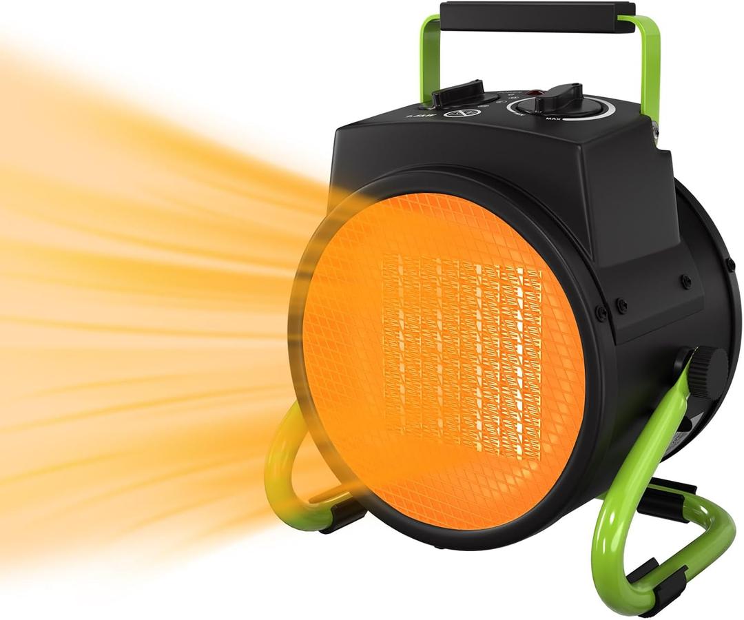 Outdoor Heater for Patio, Portable Patio Heater for Garage with Overheat Protection, Fast Heat PTC Ceramic Portable Garage Heaters for Workshop, Greenhouse, Tent and Indoor Use