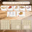 Shoe Organizer for Closet, Foldable Shoe Storage Containers with Clear Cover, Reinforced Handles Fits 8-16 Pairs, Space Saving Stackable Design for Sneakers Sandals Slippers (White)