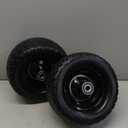 11x6.00-5 Lawn Mower Tires Flat Free, Zero Turn Mower Front Tires, 11x6-5 Solid Mower Wheel for Residential and Commercial, 3/4" and 5/8" Bearing, 6"- 8" Center Hub, Load 400lbs, 2Pk Black