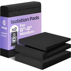 Pair of Studio Monitor Isolation Pads Premium Acoustic Foam to Elevate Audio Ideal Speaker Foam for 6.5-8 Inch Speakers Enhanced with Vibredux HD Foam for Superior Isolation