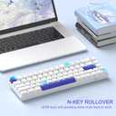 MageGee Portable 60% Mechanical Gaming Keyboard, RGB Backlit Compact 68 Keys Wired Mini Keyboard for Laptop PC Mac, Hot Swappable, Blue Whale Switch - White
