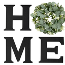 Mkono Farmhouse Wall Home Sign with Artificial Eucalyptus for O Rustic Wooden Hanging Letters Decorative Wall Art Decor for Living Room Kitchen Entryway Housewarming Gift, Black