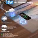 Wireless Charging Mouse Pad, 31.5"x15.8" Large Gaming Desk Mat for Keyboard/Laptop, Waterproof Ultra-Smooth Surface, Non-Slip Base, with 20W PD Adapter, Beach Sunset
