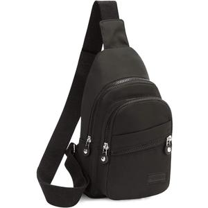 EVANCARY Small Sling Bag for Women Men, Sling Backpack Chest Daypack Crossbody Bag for Travel Outdoor Hiking (Black)