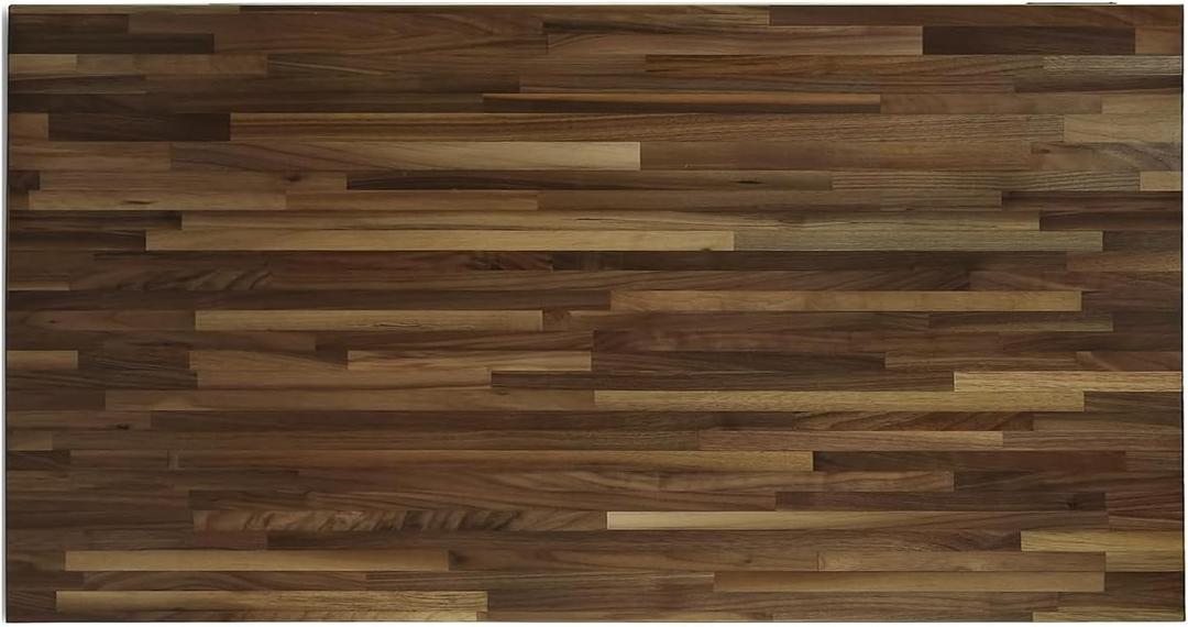 CONSDAN Butcher Block Counter Top, Walnut Solid Hardwood Countertop, Wood Slabs for Kitchen, Reversible, Both Side Polished, Prefinished with Food-safe Oil, 1.5" Thickness, 48"x25"