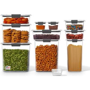 Rubbermaid Brilliance Pantry 10 Piece Set, Clear and Airtight Food and Pantry Storage Containers