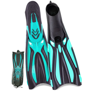Adult Snorkel Fins - Men & Women's Long Scuba Diving Fins for Travel & Snorkeling, Size 9-9.5