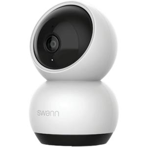 Swann EVO 2K Pan-Tilt Indoor Wi-Fi Security Camera: 2K HD video, plug-in, auto tracking, sound/motion/pet/person detection, live view, night vision, 2-way talk/siren, baby monitor, local/cloud storage