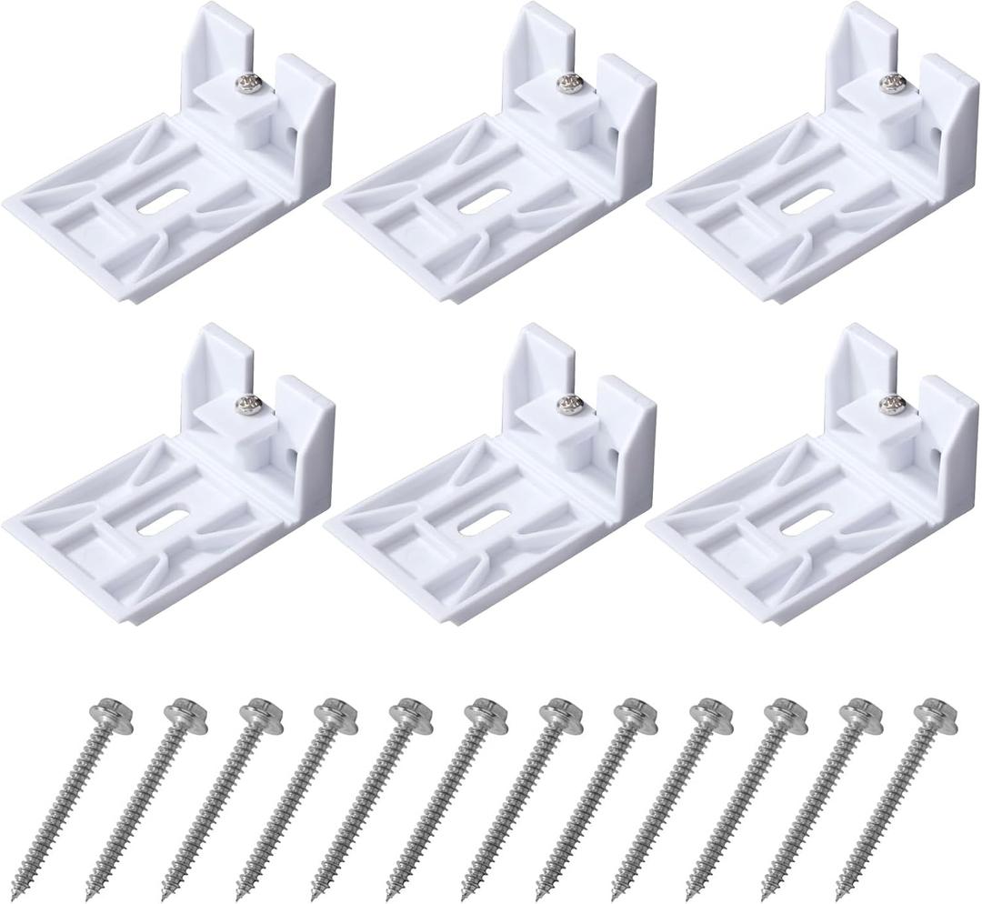 6 Pack 3/4" Blinds Shade Bracket Replacement for Hunter Douglas Duette Bracketm, Blind Mounting Brackets Fit for Honeycomb, Duette, Cellular, Applause Shades - White