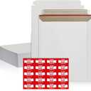 50 Pack 7x9 inches Rigid Mailers Self-Seal White Flat Mailers Heavy-Duty Mailing Supplies for Documents, Photos, Magazines, and Literature