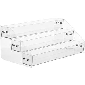 Acrylic Spice Rack, Tiered Spice Rack Shelf Seasoning Organizer for Countertop, Cabinet, Pantry, Kitchen Storage - 3 Tier
