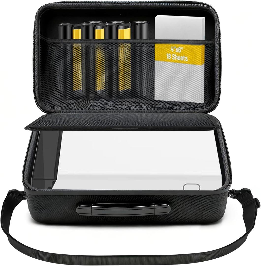 Hard Storage Case Compatible with Liene PixCut S1 Color Sticker Printer/Die Cutting Machine,Printer&Accessory Storage Protective Case-EVA Hard Travel Carrying Case with Shoulder -Black (Case Only)