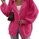 SHEWIN Women Open Front Knit Sweater Oversized Cardigan with Pocket Size M