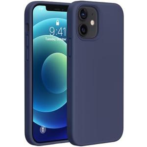 Miracase Compatible with iPhone 12 Case and iPhone 12 Pro Case, Liquid Silicone Gel Rubber Full Body Protection Shockproof Drop Protection Phone Case for iPhone 12/12 Pro 6.1 inch, Navy Blue