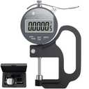 Neoteck Digital Thickness Gauge 1inch/25.4mm,0.00005inch/0.001mm LCD Display with Inch/MM Conversion One-Hand Quick Press Thickness Measuring Tool for Leather Paper Fabric Film etc.-Silver-Grey