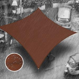 Royal Shade 14' x 14' Brown Square Waterproof Sun Shade Sail Canopy Awning, UPF50+ 98% UV Blockage & Water Resistant rsTADS14, Outdoor Backyard Patio Garden Carport