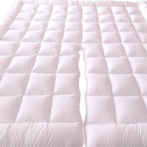Royal Tradition 2 Inch Plush 100 Percent Microfiber Top Split King Down Alternative Mattress Pad/Topper White
