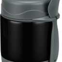 10oz Soup Thermo for Hot Food Kids Insulated Food Jar,Thermo Hot Food Lunch Container, Width Mouth Stainless Steel Lunch Box for Kids with Spoon (Black) (Black)