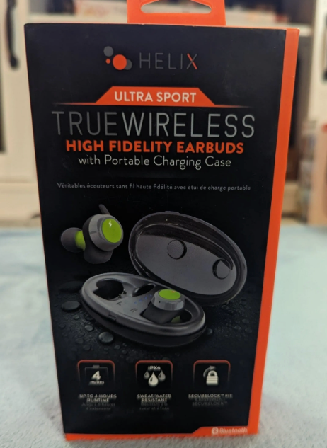 Helix UltraSport True Wireless High Fidelity Earbuds w/ Portable Charging Case