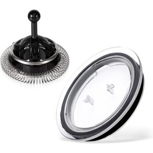 Milk Frother Lid for Nespresso Aeroccino 3, Frother Whisk Compatible with Nespresso Aeroccino 3/4/XL, Milk Frother Replacement Parts Frother Cover and Whisk for Nespresso Frother Machine