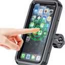Kewig Bike Phone Mount Waterproof, Motorcycle Phone Mount with Aluminum Alloy Handlebar Mount Base & Touch-Screen, 360 Rotation Bike Phone Holder Suitable for 5.5'' - 7.0'' Cellphones