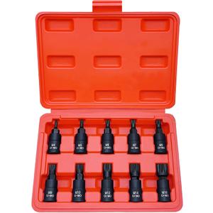 XZN Triple Square Spline Bit Socket Set, Premium Cr-Mo Steel | 10-Piece M4 - M16 Set | 3/8-Inch Drive | Enhanced Storage Case