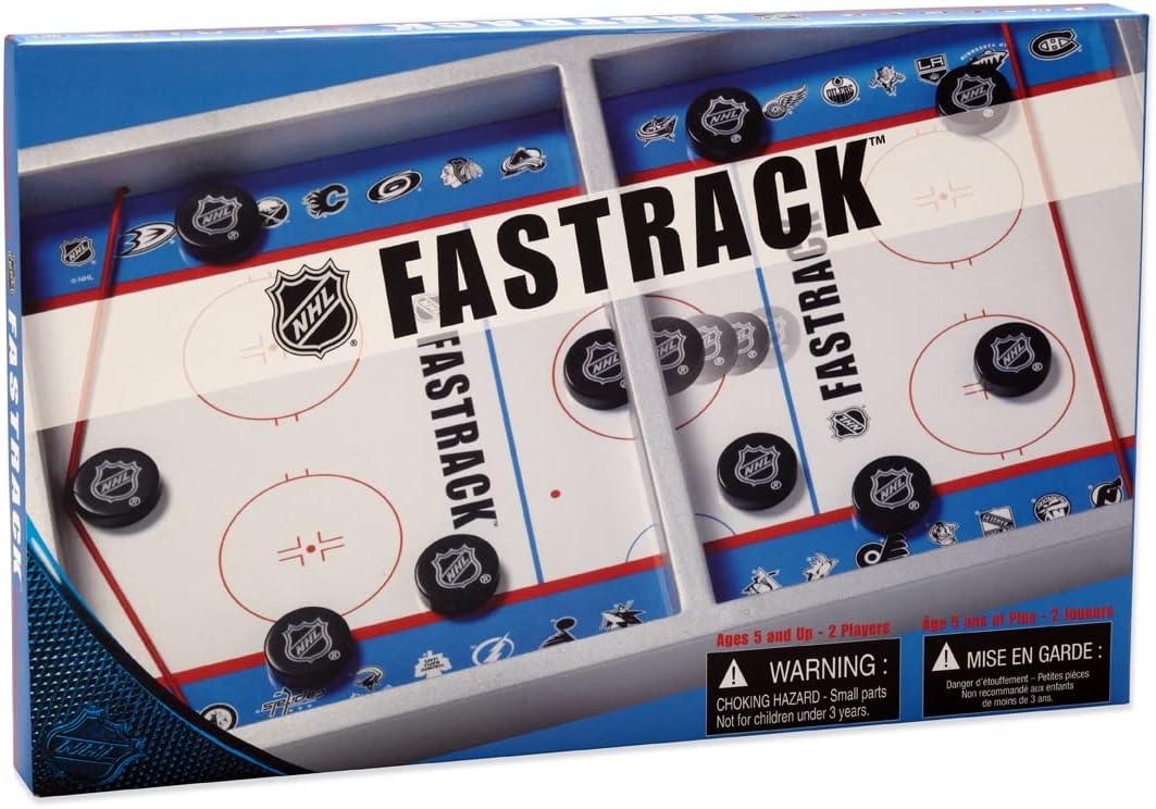 Fastrack NHL The Fast Action Dexterity Puck Sliding Hockey Game - Sporty Dexterity Wooden Ice Hockey 2 Player Game by Blue Orange Games