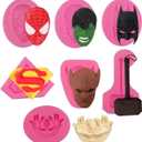 7 Pack Superhero Silicone Fondant Molds Candy Chocolate Fondant Molds for Cake Decorations
