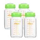 Matyz Glass Breastmilk Storage Bottles, 5 Pack, 8 oz, Compatible With Spectra Medela Breast Pump - Freezer Safe Storage Bottles Set - Wide Mouth Breastmilk Storage Containers - BPA Free 