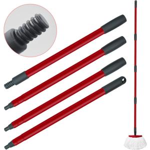 Mop Handle Replacement for Ocedar 4 Section Spin Mop Handle Compatible with Ocedar Spin Mop Refills and Brooms, 30" to 58" Mop Stick for Cedar Floor Cleaning, American Threaded Joint