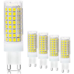 Treie G9 LED Light Bulbs6W60W Replacement Halogen Bulbs Equivalent 600lm,Dimmable g9 led Bulbs AC 120V Voltage Input,G9 Bi-Pin Base Corn BulbG9 BaseDaylight White 6000K(Pack of 4) (6000k)