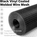 Black Hardware Cloth 1/2inx36inx100ft, Chicken Wire Fencing, 19Gauge, PVC Coated Chicken Wire, Hardware Cloth, Perfect for Chicken Wire Mesh, Rodent Mesh, Tree Guard, Chicken Coop
