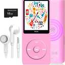 MP3 Player, Music Player with 16GB Micro SD Card, Build-in Speaker/Photo/Video Play/FM Radio/Voice Recorder/E-Book Reader, Supports up to 128GB