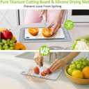 Titanium Cutting Board, 100% Pure Titanium Cutting Boards for Kitchen, Double-Sided Food-Grade Chopping Board for Meat, Vegetables & Fruits, Dishwasher-Friendly (11.42''X7.8'')