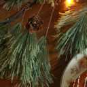 6.4ft Smokey Christmas Garland with Lights, Prelit Natual Rustic Cedar Pine Garland with Pine Cones for Home New Year, Mantle, Fireplace, Indoor Outdoor Decoration Simple Garland