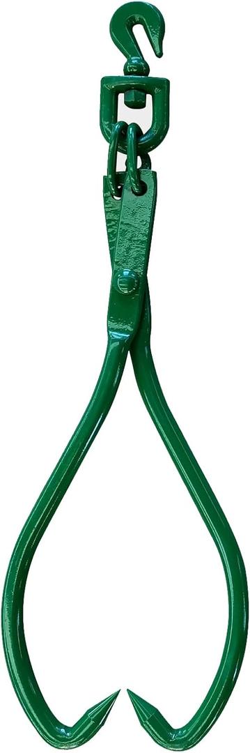 Timber Claw Hook, 25 in - Swivel Log Lifting Tongs Heavy Duty Grapple Timber Claw, Lumber Skidding Tongs Logging Grabber 25" Jaw Opening