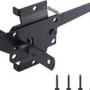 WellMade Heavy Duty Self-Locking Gate Latch for Wooden Fence, Post Mount Automatic Gravity Lever Door Latches for Garden Outdoor/Pool Gate, Metal Gates Vinyl Fence Gate Lock, Black Finish with Screws