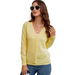 JMSHIHUA Women's Long Sleeve V Neck Button Down Knit Cardigan Classic Solid Sweaters at Amazon Womens Clothing store