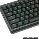 XVX Low Profile Keycaps 75 Percent, PBT Custom Keyboard Keycaps Full Set, Black Key caps for 60% 65% 75% 80% 100% Mechanical Keyboard