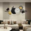 ERMOFAV Metal Wall Art, Black and White Decor for Living Room, Abstract Modern Creative Geometric Round Art Decor 56" × 24" Large 3D Wall Clock for Bedroom, Dining Room, Home Hanging Wall Sculpture