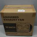 HG Power 10 Inch Shutter Exhaust Fan with Speed Controller, 647CFM High-Speed Vent Fan with, 1400RPM Wall Mounted Attic Fan for Shed, Garage, Greenhouse Ventilation, Black