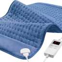 NBKLS Heating Pads for Back Neck Shoulder Pain, Electric Heating Pad Auto Shut Off, Fast Heat, Large Heating Pad Christmas Gift for Women Men, Birthday Gifts for Mom Dad (Blue, 12" x 24")