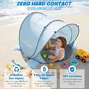 Elegear Pop Up Baby Beach Tent with Mini Canopy, CumbreX UPF 50+ UV Protection Baby Tent Sun Shelter, 1S Setup Portable Baby Beach Essentials Shade for Infant Toddler Outdoor Indoor Play - Blue, Large